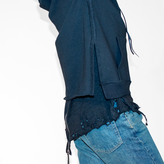 Black Pierced Signature Hoodie