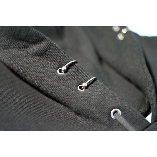 Black Pierced Signature Hoodie