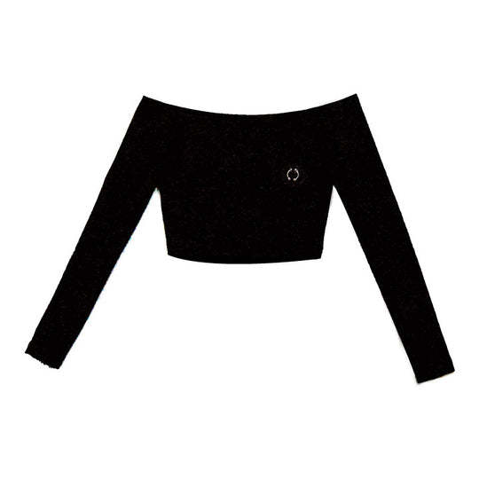 Pierced Off Shoulder Crop Top