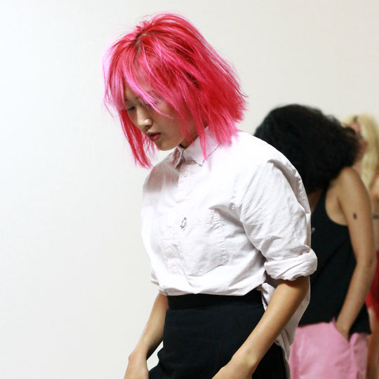 Pink Signature Pierced Buttondown Shirt