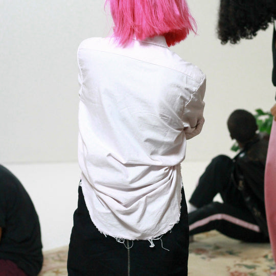 Pink Signature Pierced Buttondown Shirt