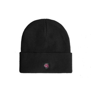 Embroidered Rose Beanie