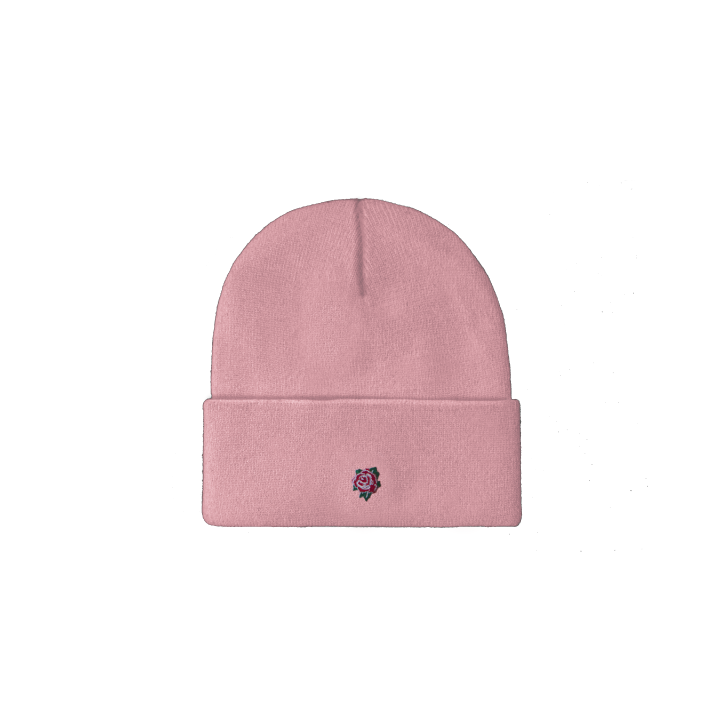 Embroidered Rose Beanie