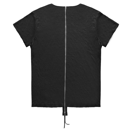 Linen Zipper Back Essential T-Shirt