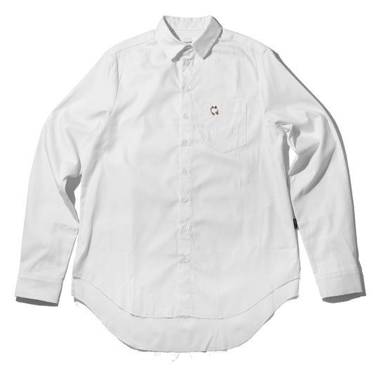 White Signature Pierced Buttondown Shirt